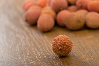 Close-up of fruits on table