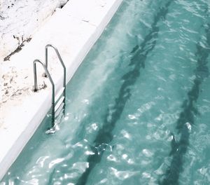 High angle view of swimming pool in sea