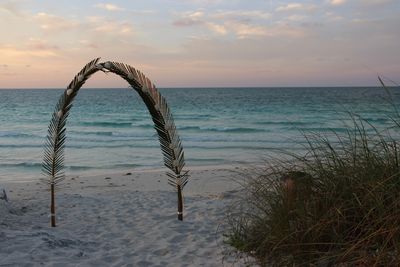 Scenic view of sea at sunset