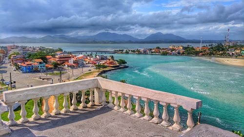 High angle view of swimming pool