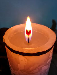 Close-up of illuminated candle