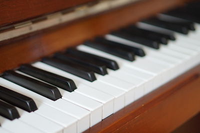 Close-up of piano keys