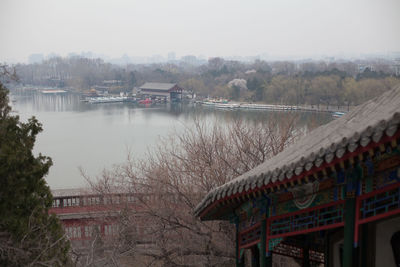 View of river with buildings in background