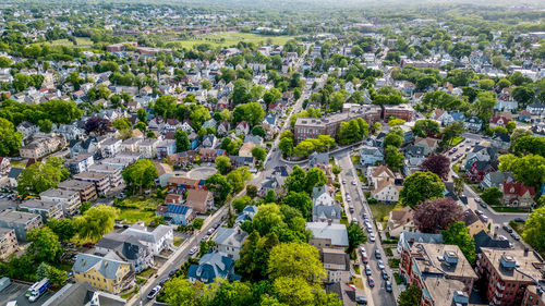 High angle view of townscape