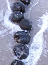 Close-up of water on beach