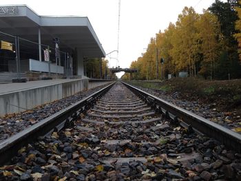 Railroad track at night