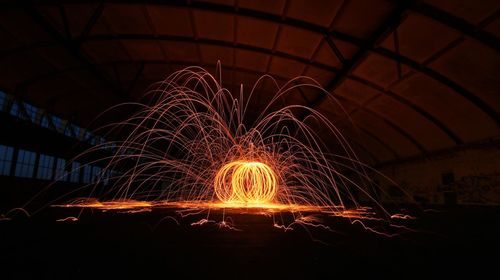 Wire wool at night