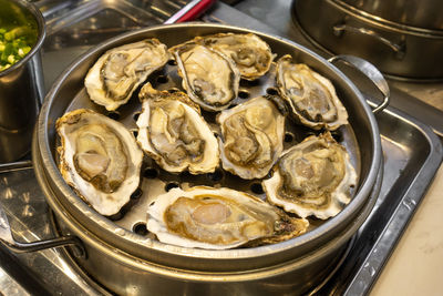 Roasted scallops at chinese night markets