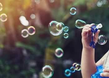 Full frame shot of bubbles in mid-air