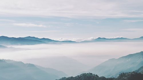 Scenic view of mountains against sky