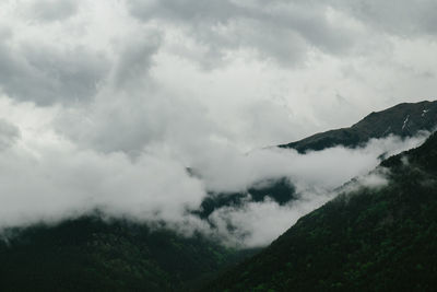 Scenic view of landscape against cloudy sky