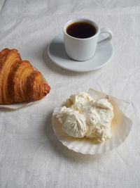 High angle view of food on table
