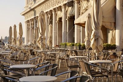 Empty outdoor cafe 