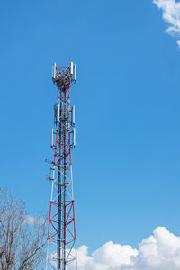 Telecomunication tower  antenna  over blue sky