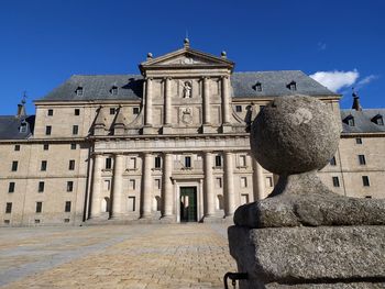 Main facade of the monastery of san lorenzo de el escorial in madrid, spain