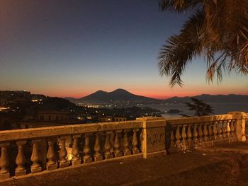 View of mountain range at sunset