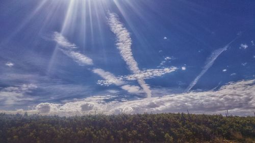 Scenic view of landscape against cloudy sky