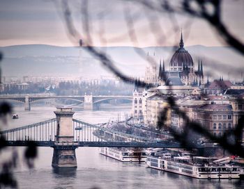 Bridge over river in city