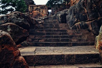 Low angle view of old temple