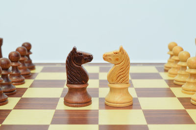 Close-up of chess pieces