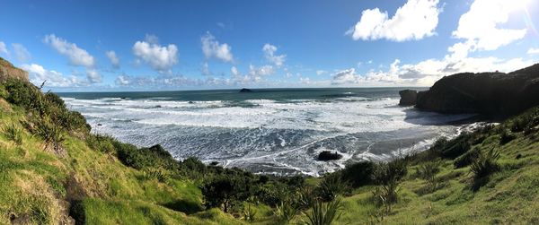 Panoramic view of sea against sky