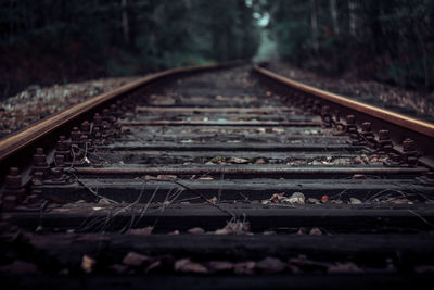 Close-up of railroad track