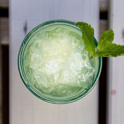 Close-up high angle view of drink
