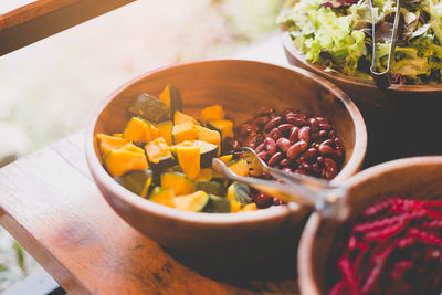 Close-up of food in bowl on table