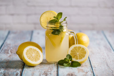 Yellow fruit on glass table