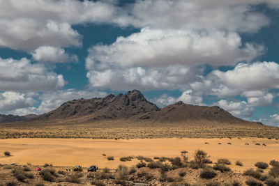 Scenic view of desert against sky