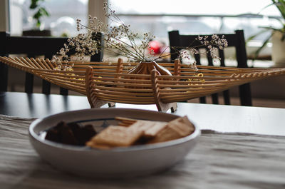 Close-up of tea served on table