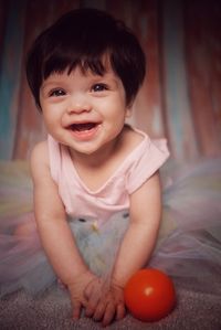 Portrait of cute girl at home
