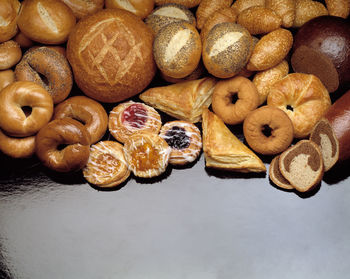 High angle view of fruits on table