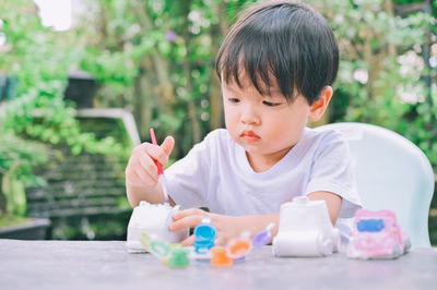 Boy looking at camera