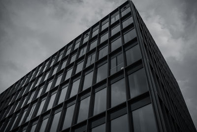 Low angle view of modern building against sky