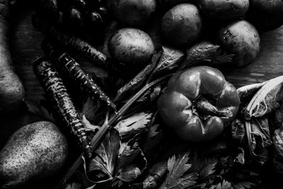 High angle view of fruits