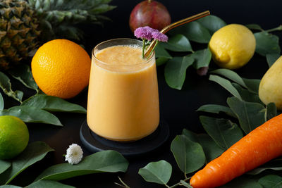 Close-up of oranges on table