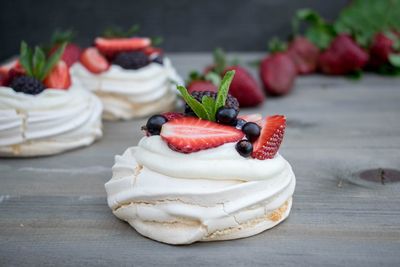 Close-up of sweet food on table