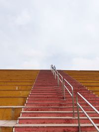 Low angle view of stairs against sky