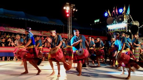 People enjoying at night