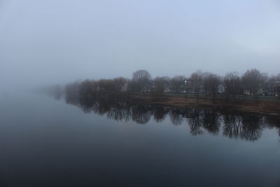 Reflection of trees in lake