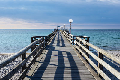 Pier over sea against sky