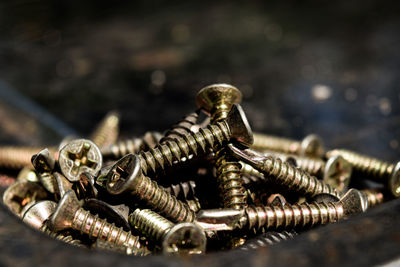 High angle view of chain on table