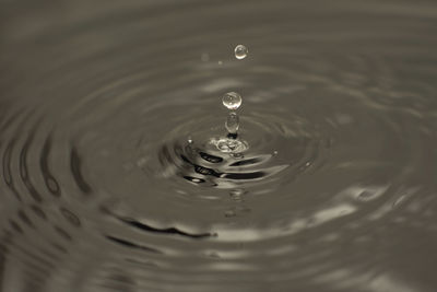 High angle view of water drop
