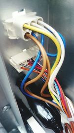 High angle view of machine part