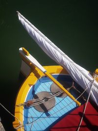 Low angle view of rope on boat