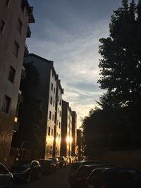 Cars parked on road