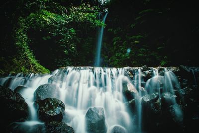 Scenic view of waterfall