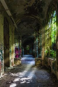 Empty corridor in old building