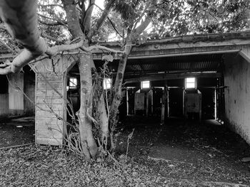 Abandoned building at night